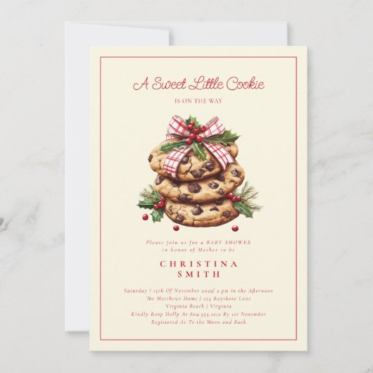 A Sweet Little Cookie Christmas Baby Shower  Kaart (Voorkant)