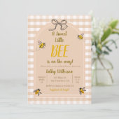 A Sweet Little Honey Bee Gingham Baby shower Kaart (Staand voorkant)