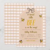 A Sweet Little Honey Bee Gingham Baby shower Kaart (Voorkant / Achterkant)