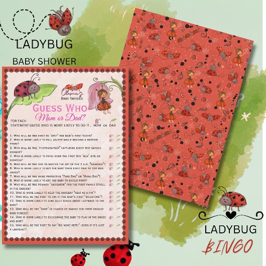 A Sweet Little Lady Ladybug Guess Who Game Card Kaart