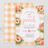 A Sweet Little Peach Birthday Invitation Kaart (Voorkant / Achterkant)