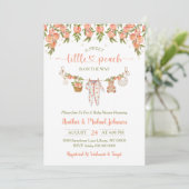 A Sweet Little Peach Clothesline Baby Shower Kaart (Staand voorkant)