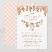 A Sweet Little Peach Clothesline Baby Shower Kaart (Voorkant / Achterkant)