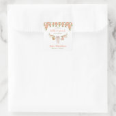 A Sweet Little Peach Clothesline Baby Shower Vierkante Sticker (Tas)