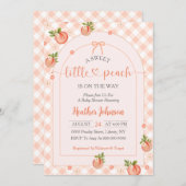 A Sweet Little Peach Gingham Baby Shower Kaart (Voorkant / Achterkant)