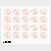 A Sweet Little Peach Gingham Baby Shower Ronde Sticker (Vel)