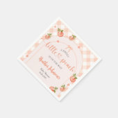 A Sweet Little Peach Gingham Baby Shower Servet (Hoek)