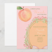 A Sweet Little Peach Is On The Way - Baby Shower Kaart (Voorkant / Achterkant)