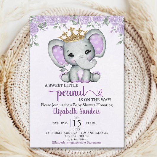 A Sweet Little Peanut is on the way Baby shower Kaart