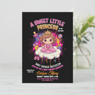 A Sweet Little Princess baby shower Invitation Kaart