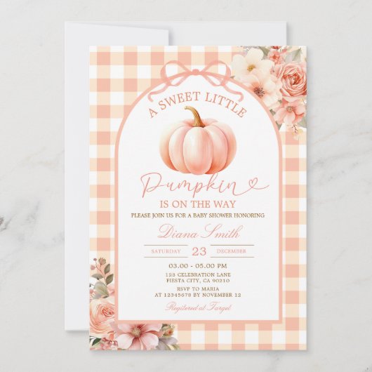 A Sweet Little Pumpkin Baby Shower Fall Autumn Kaart (Voorkant)