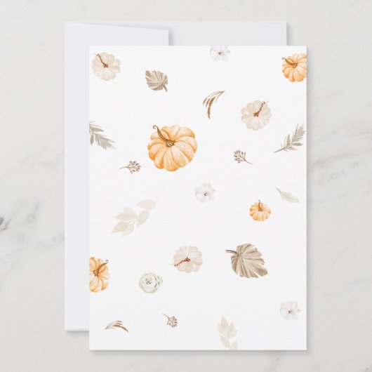 A Sweet Little Pumpkin Fall Baby Shower Kaart (Achterkant)