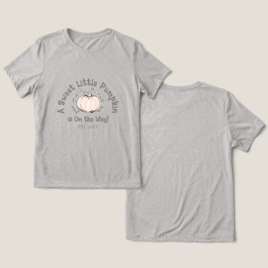 A Sweet Little Pumpkin is op weg naar mama Tri-Blend Shirt (Ontwerp Voorkant & Achterkant)