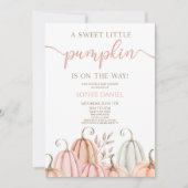 A Sweet Little Pumpkin Pink Orange Baby Shower Kaart (Voorkant)