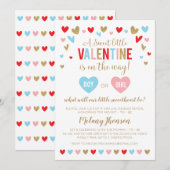 A Sweet little VALENTINE Gender Reveal Kaart (Voorkant / Achterkant)