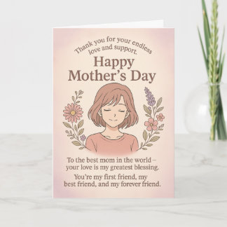 A sweet Mother's Day greeting card - thank you to  Bedankkaart