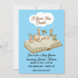 A Sweet New Chapter Storybook Baby Shower Invitati Kaart