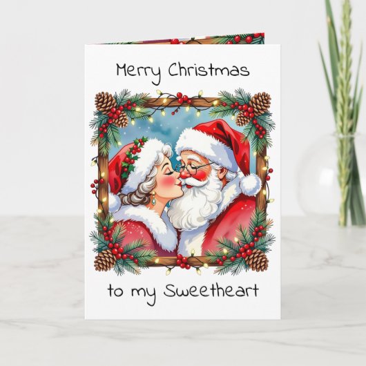 A Sweet Old-Fashioned Christmas | Mr and Mrs Claus Feestdagen Kaart (Voorkant)