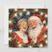 A Sweet Old-Fashioned Christmas | Mr and Mrs Claus Feestdagenkaart (Voorkant)