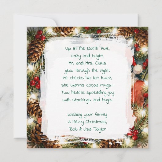 A Sweet Old-Fashioned Christmas | Mr and Mrs Claus Feestdagenkaart (Achterkant)