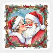 A Sweet Old-Fashioned Christmas | Mr and Mrs Claus Vierkante Sticker (Voorkant)