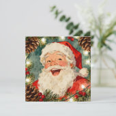 A Sweet Old-Fashioned Santa Claus and Holiday Poem Feestdagenkaart (Staand voorkant)