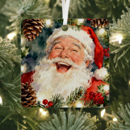 A Sweet Old-Fashioned Santa | Vintage Christmas Metalen Ornament