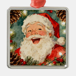 A Sweet Retro Santa Claus | Vintage Christmas Metalen Ornament