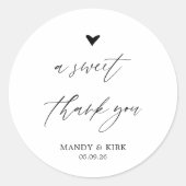 A Sweet Thank You Personalized Favor Sticker (Voorkant)