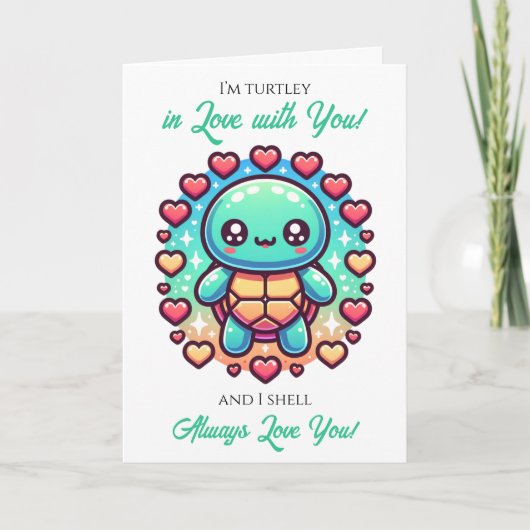 A Sweet Turtle Themed Valentine's Day  Kaart (Voorkant)
