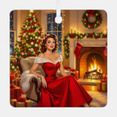 A Sweet Vintage Christmas  Metalen Ornament (Voorkant)