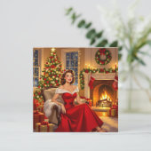 A Sweet Vintage Christmas Personalized Feestdagenkaart (Staand voorkant)