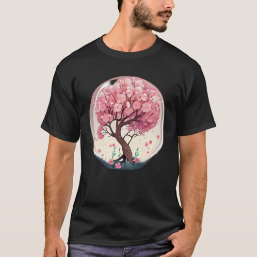 A Symbolic and Meaningful Pink Cherry Blossom Tree T-shirt (Voorkant)