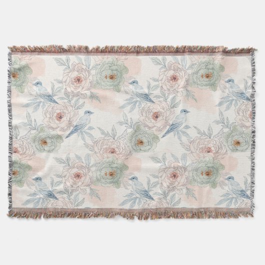 A symphony of song and petals pattern deken (Voorkant)