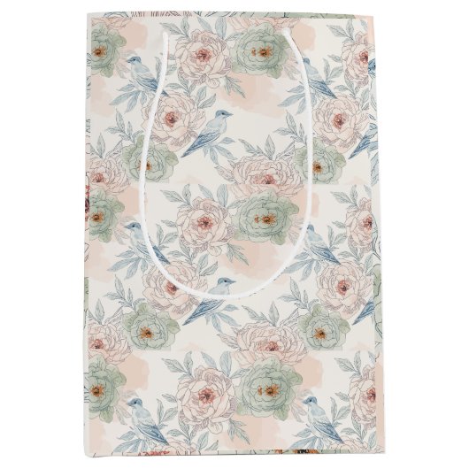 A symphony of song and petals pattern medium cadeauzakje (Voorkant)