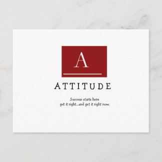 A T I T U D E, Success starts herege. Briefkaart