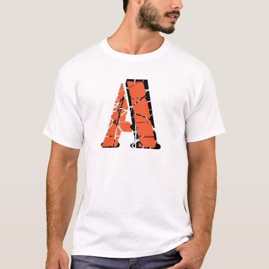 "A" T-shirt met krakkige potlood (Voorkant)