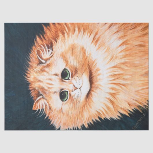 A Tabby Cat beroemd gemaakt door Louis Wain Tissuepapier (Voorkant)