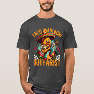 A taco playing the guitar in a mariachi band funny t-shirt