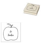 A + Teacher, Apple omtrek rubberen stempels, Jouw Rubberstempel (Gestempeld)
