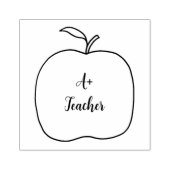 A + Teacher, Apple omtrek rubberen stempels, Jouw Rubberstempel (Afrduk)