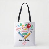 A+ Teacher School Supplies Tote Bag (Voorkant)