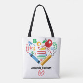 A+ Teacher School Supplies Tote Bag (Achterkant)