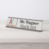 A+Teacher voeg naamklassenbureau bord toe Bureau Naambordje (Voorkant)