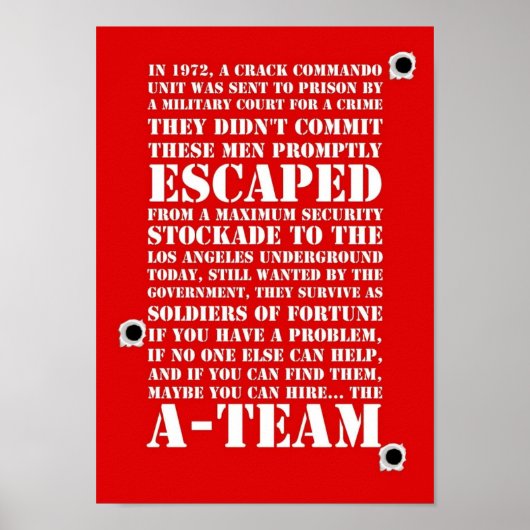 A-Team Intro Geïnspireerd Retro TV Poster (Voorkant)