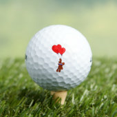 A Teddy Bear Holding Heart Shaped Balloons Golfballen (Insitu Shirt)