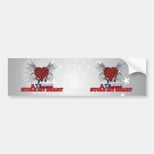 A Texan Stole my Heart Bumpersticker (Voorkant)