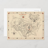 A Texan's Map of the United States (of Texas) Briefkaart (Voorkant / Achterkant)