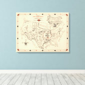 A Texan's Map of the United States (of Texas) Canvas Afdruk (Insitu (Houten vloer))