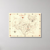 A Texan's Map of the United States (of Texas) Canvas Afdruk (Voorkant)
